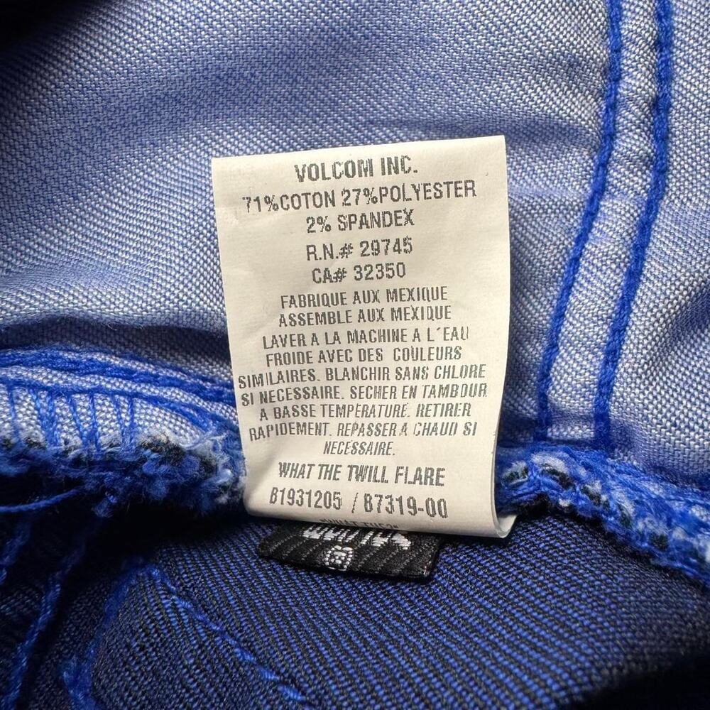 NWT Volcom Women’s Mid-Rise What The Twill Flare Denim Royal Blue Jeans — Size 1 - Picture 8 of 8